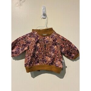 NWT Honest Baby 100% Cotton Pink Leopard Print Sweatshirt & Pants Outfit - 0-3M